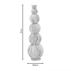 pak-287-000016-3 ΒΑΖΟ LOPEL INART ΛΕΥΚΟ ΜΑΡΜΑΡΟΥ ΜΕΤΑΛΛΟ Φ26X87ΕΚ