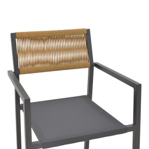 pak-291-000018-5 ΠΟΛΥΘΡΟΝΑ ΑΛΟΥΜΙΝΙΟΥ SAVOR PAKOWORLD ΣΤΟΙΒΑΖΟΜΕΝΗ ΑΝΘΡΑΚΙ ΣΚΕΛΕΤΟΣ-TEXTILENE ΦΥΣΙΚΟ RATTAN 55X58X63ΕΚ