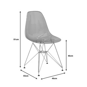 pak-292-000015-6 ΚΑΡΕΚΛΑ ADELLE PAKOWORLD PP ΔΙΑΦΑΝΟ ΓΚΡΙ-INOX ΠΟΔΙ 46X55X81ΕΚ