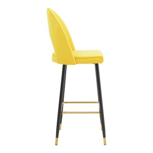 pak-292-000038-2 ΣΚΑΜΠΟ ΜΠΑΡ CASENIO PAKOWORLD ΚΙΤΡΙΝΟ ΒΕΛΟΥΔΟ-ΠΟΔΙ ΜΑΥΡΟ ΜΕ ΧΡΥΣΟ ΜΕΤΑΛΛΟ 48X50X117ΕΚ