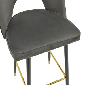 pak-292-000039-6 ΣΚΑΜΠΟ ΜΠΑΡ CASENIO PAKOWORLD ΑΝΘΡΑΚΙ ΒΕΛΟΥΔΟ-ΠΟΔΙ ΜΑΥΡΟ ΜΕ ΧΡΥΣΟ ΜΕΤΑΛΛΟ 48X50X117ΕΚ