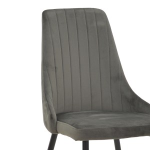 pak-292-000046-5 ΚΑΡΕΚΛΑ AZORI PAKOWORLD ΑΝΘΡΑΚΙ ΒΕΛΟΥΔΟ-ΠΟΔΙ ΜΑΥΡΟ ΜΕΤΑΛΛΟ 49X55X85ΕΚ