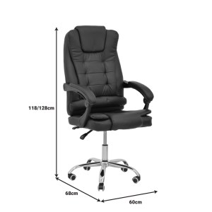 pak-292-000056-8 ΚΑΡΕΚΛΑ ΓΡΑΦΕΙΟΥ ΔΙΕΥΘΥΝΤΗ TORONSI PAKOWORLD ΜΑΥΡΟ PU 60X68X128ΕΚ