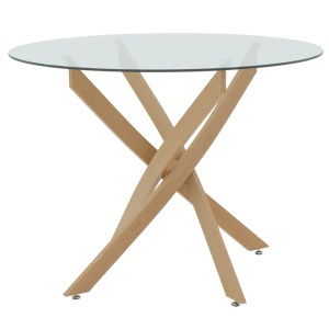 pak-292-000061-1 ΤΡΑΠΕΖΙ ANTORO PAKOWORLD ΓΥΑΛΙ ΚΑΙ ΜΕΤΑΛΛΙΚΑ ΠΟΔΙΑ ΣΕ ΦΥΣΙΚΗ ΑΠΟΧΡΩΣΗ Φ80X75ΕΚ