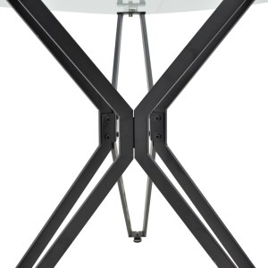 pak-292-000066-2 ΤΡΑΠΕΖΙ ΣΑΛΟΝΙΟΥ DEZOUS PAKOWORLD ΓΥΑΛΙ-ΠΟΔΙ ΜΑΥΡΟ ΜΕΤΑΛΛΟ Φ70X75ΕΚ