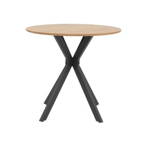 pak-292-000071-2 ΤΡΑΠΕΖΙ XUSON PAKOWORLD ΦΥΣΙΚΟ MDF-ΠΟΔΙ ΜΑΥΡΟ ΜΕΤΑΛΛΟ Φ80X75ΕΚ
