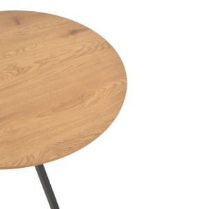 pak-292-000071-3 ΤΡΑΠΕΖΙ XUSON PAKOWORLD ΦΥΣΙΚΟ MDF-ΠΟΔΙ ΜΑΥΡΟ ΜΕΤΑΛΛΟ Φ80X75ΕΚ