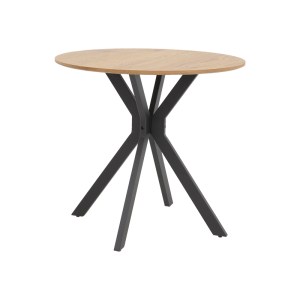 pak-292-000071 ΤΡΑΠΕΖΙ XUSON PAKOWORLD ΦΥΣΙΚΟ MDF-ΠΟΔΙ ΜΑΥΡΟ ΜΕΤΑΛΛΟ Φ80X75ΕΚ