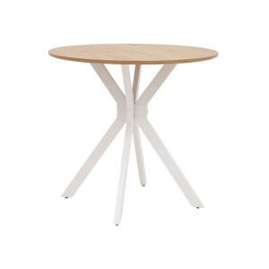 pak-292-000072 ΤΡΑΠΕΖΙ XUSON PAKOWORLD ΦΥΣΙΚΟ MDF-ΠΟΔΙ ΛΕΥΚΟ ΜΕΤΑΛΛΟ Φ80X75ΕΚ