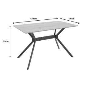 pak-292-000075-4 ΤΡΑΠΕΖΙ NERELIS PAKOWORLD ΦΥΣΙΚΟ MDF ΚΑΙ ΠΟΔΙ ΜΑΥΡΟ ΜΕΤΑΛΛΟ 120X70X75ΕΚ