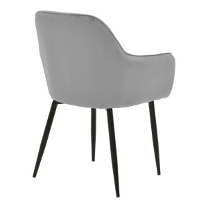 pak-292-000089-1 ΠΟΛΥΘΡΟΝΑ NOOR PAKOWORLD ΓΚΡΙ ΒΕΛΟΥΔΟ ΜΕ ΠΟΔΙ ΜΕΤΑΛΛΟΥ ΣΕ ΜΑΥΡΗ ΑΠΟΧΡΩΣΗ 58X58X86ΕΚ