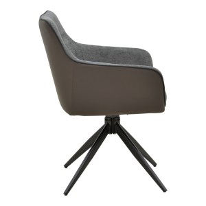 pak-292-000092-2 ΠΟΛΥΘΡΟΝΑ DEBRA PAKOWORLD ΠΕΡΙΣΤΡΕΦΟΜΕΝΗ ΓΚΡΙ ΥΦΑΣΜΑ-PU ΜΕ ΠΟΔΙ ΜΕΤΑΛΛΟΥ ΣΕ ΜΑΥΡΗ ΑΠΟΧΡΩΣΗ 60X64X83ΕΚ