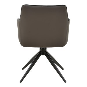 pak-292-000092-4 ΠΟΛΥΘΡΟΝΑ DEBRA PAKOWORLD ΠΕΡΙΣΤΡΕΦΟΜΕΝΗ ΓΚΡΙ ΥΦΑΣΜΑ-PU ΜΕ ΠΟΔΙ ΜΕΤΑΛΛΟΥ ΣΕ ΜΑΥΡΗ ΑΠΟΧΡΩΣΗ 60X64X83ΕΚ