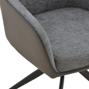 pak-292-000092-6 ΠΟΛΥΘΡΟΝΑ DEBRA PAKOWORLD ΠΕΡΙΣΤΡΕΦΟΜΕΝΗ ΓΚΡΙ ΥΦΑΣΜΑ-PU ΜΕ ΠΟΔΙ ΜΕΤΑΛΛΟΥ ΣΕ ΜΑΥΡΗ ΑΠΟΧΡΩΣΗ 60X64X83ΕΚ
