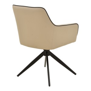 pak-292-000093-1 ΠΟΛΥΘΡΟΝΑ DEBRA PAKOWORLD ΠΕΡΙΣΤΡΕΦΟΜΕΝΗ ΜΠΕΖ ΥΦΑΣΜΑ-PU ΜΕ ΠΟΔΙ ΜΕΤΑΛΛΟΥ ΣΕ ΜΑΥΡΗ ΑΠΟΧΡΩΣΗ 60X64X83ΕΚ