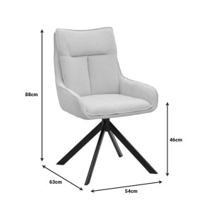 pak-292-000095-7 ΠΟΛΥΘΡΟΝΑ KONELIAN PAKOWORLD ΠΕΡΙΣΤΡΕΦΟΜΕΝΗ ΜΠΕΖ ΥΦΑΣΜΑ ΜΕ ΠΟΔΙ ΜΕΤΑΛΛΟΥ ΣΕ ΜΑΥΡΗ ΑΠΟΧΡΩΣΗ 54X63X88ΕΚ