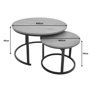 pak-292-000098-4 ΤΡΑΠΕΖΙ ΣΑΛΟΝΙΟΥ REVELON PAKOWORLD ΣΕΤ 2ΤΕΜ MDF ΣΕ OAK ΑΠΟΧΡΩΣΗ