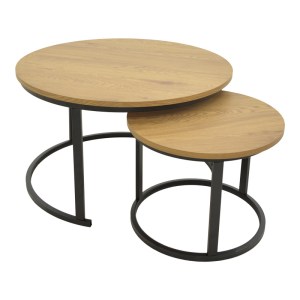 pak-292-000098 ΤΡΑΠΕΖΙ ΣΑΛΟΝΙΟΥ REVELON PAKOWORLD ΣΕΤ 2ΤΕΜ MDF ΣΕ OAK ΑΠΟΧΡΩΣΗ