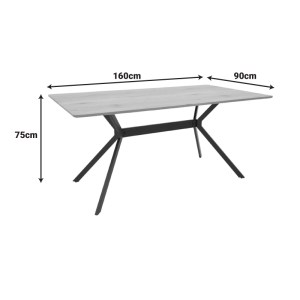 pak-292-000099-4 ΤΡΑΠΕΖΙ NERELIS PAKOWORLD ΦΥΣΙΚΟ MDF ΚΑΙ ΠΟΔΙ ΜΑΥΡΟ ΜΕΤΑΛΛΟ 160X90X75ΕΚ