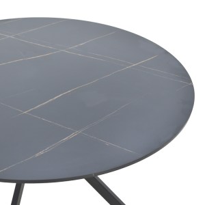 pak-292-000102-2 ΤΡΑΠΕΖΙ XUSON PAKOWORLD MDF ΣΕ ΜΑΥΡΟ ΟΨΗΣ ΜΑΡΜΑΡΟΥ ΜΕ ΠΟΔΙ ΜΑΥΡΟ ΜΕΤΑΛΛΟ Φ120X75ΕΚ