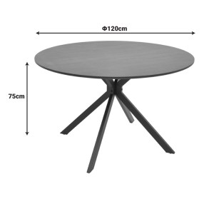 pak-292-000102-3 ΤΡΑΠΕΖΙ XUSON PAKOWORLD MDF ΣΕ ΜΑΥΡΟ ΟΨΗΣ ΜΑΡΜΑΡΟΥ ΜΕ ΠΟΔΙ ΜΑΥΡΟ ΜΕΤΑΛΛΟ Φ120X75ΕΚ