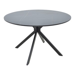 pak-292-000102 ΤΡΑΠΕΖΙ XUSON PAKOWORLD MDF ΣΕ ΜΑΥΡΟ ΟΨΗΣ ΜΑΡΜΑΡΟΥ ΜΕ ΠΟΔΙ ΜΑΥΡΟ ΜΕΤΑΛΛΟ Φ120X75ΕΚ