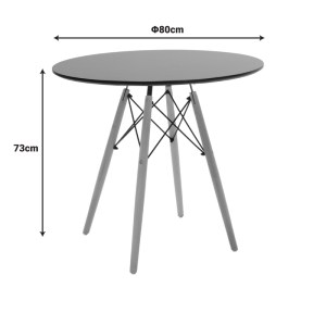 pak-292-000105-3 ΤΡΑΠΕΖΙ JULITA PAKOWORLD MDF ΜΑΥΡΟ-ΠΟΔΙΑ ΣΕ ΦΥΣΙΚΗ ΑΠΟΧΡΩΣΗ Φ80X73ΕΚ