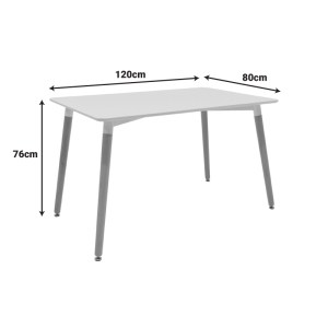 pak-292-000108-4 ΤΡΑΠΕΖΙ NATALI PAKOWORLD MDF ΛΕΥΚΟ-ΠΟΔΙΑ ΦΥΣΙΚΟ 120X80X76ΕΚ