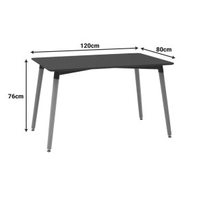 pak-292-000109-3 ΤΡΑΠΕΖΙ NATALI PAKOWORLD MDF ΜΑΥΡΟ-ΠΟΔΙΑ ΦΥΣΙΚΟ 120X80X76ΕΚ