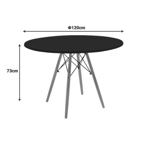pak-292-000113-1 ΤΡΑΠΕΖΙ JULITA PAKOWORLD MDF ΜΑΥΡΟ ΚΑΙ ΞΥΛΟ ΟΞΙΑΣ ΣΕ ΦΥΣΙΚΗ ΑΠΟΧΡΩΣΗ Φ120X73ΕΚ