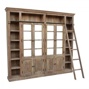 pak-293-000002 ΒΙΒΛΙΟΘΗΚΗ LIBRARDY INART LIME WASH ΜΑΣΙΦ MANGO ΞΥΛΟ 247X35X220ΕΚ