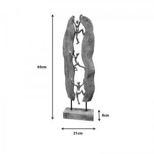 pak-312-000031-1 ΕΠΙΤΡΑΠΕΖΙΟ ΔΙΑΚΟΣΜΗΤΙΚΟ CLIMB INART ΦΥΣΙΚΟ ΜΑΝΓΚΟ ΞΥΛΟ-ΑΛΟΥΜΙΝΙΟ 21X8X69ΕΚ