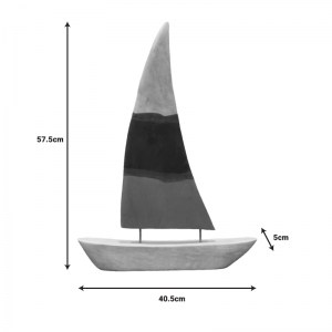 pak-312-000049-2 ΕΠΙΤΡΑΠΕΖΙΟ ΔΙΑΚΟΣΜΗΤΙΚΟ ΚΑΡΑΒΙ ELIZE INART ΛΕΥΚΟ-ΓΚΡΙ-ΜΠΛΕ ΜΑΝΚΓΟ ΞΥΛΟ-ΜΕΤΑΛΛΟ 40.5X5X57.5ΕΚ