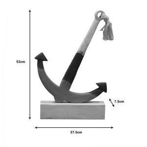 pak-312-000050-2 ΕΠΙΤΡΑΠΕΖΙΟ ΔΙΑΚΟΣΜΗΤΙΚΟ ΑΓΚΥΡΑ ELIZE INART ΛΕΥΚΟ-ΓΚΡΙ-ΜΠΛΕ ΜΑΝΓΚΟ ΞΥΛΟ 37.5X7.5X52ΕΚ