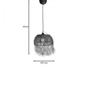 pak-313-000037-2 ΦΩΤΙΣΤΙΚΟ ΟΡΟΦΗΣ BOWLER INART ΨΑΘΙΝΟ ΦΥΣΙΚΟ Φ31X69ΕΚ