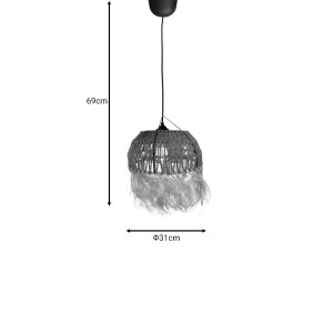 pak-313-000037-3 ΦΩΤΙΣΤΙΚΟ ΟΡΟΦΗΣ BOWLER INART ΨΑΘΙΝΟ ΦΥΣΙΚΟ Φ31X69ΕΚ