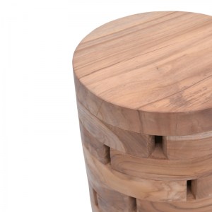 pak-315-000017-2 ΣΚΑΜΠΟ SHARD INART ΦΥΣΙΚΟ ΜΑΣΙΦ ΞΥΛΟ TEAK Φ35X45ΕΚ