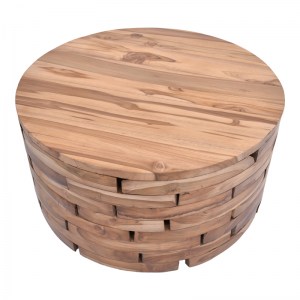 pak-315-000019-1 ΤΡΑΠΕΖΙ ΣΑΛΟΝΙΟΥ WOZY INART ΦΥΣΙΚΟ ΞΥΛΟ TEAK Φ90X45ΕΚ