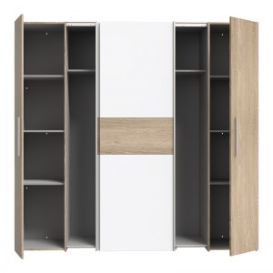 pak-318-000002-3 ΝΤΟΥΛΑΠΑ ΡΟΥΧΩΝ CLOSET PAKOWORLD ΤΕΤΡΑΦΥΛΛΗ SONOMA OAK-ΛΕΥΚΟ ΜΕΛΑΜΙΝΗΣ 200X61.5X190.5ΕΚ