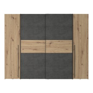 pak-318-000005-2 ΝΤΟΥΛΑΠΑ ΡΟΥΧΩΝ VERZO PAKOWORLD ΤΕΤΡΑΦΥΛΛΗ OAK-ΑΝΘΡΑΚΙ ΜΕΛΑΜΙΝΗΣ 270.5X61.5X210.5ΕΚ