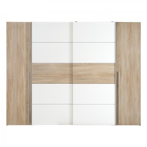 pak-318-000006-2 ΝΤΟΥΛΑΠΑ ΡΟΥΧΩΝ VERZO PAKOWORLD ΤΕΤΡΑΦΥΛΛΗ OAK-ΛΕΥΚΟ ΜΕΛΑΜΙΝΗΣ 270,5X61.5X210.5ΕΚ