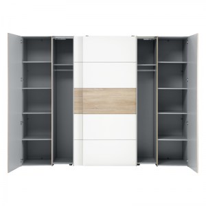 pak-318-000006-3 ΝΤΟΥΛΑΠΑ ΡΟΥΧΩΝ VERZO PAKOWORLD ΤΕΤΡΑΦΥΛΛΗ OAK-ΛΕΥΚΟ ΜΕΛΑΜΙΝΗΣ 270,5X61.5X210.5ΕΚ