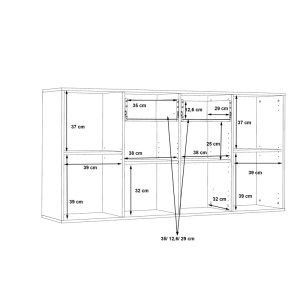 pak-318-000023-6 ΣΥΡΤΑΡΙΕΡΑ DREPEN PAKOWORLD ΜΕΛΑΜΙΝΗ ΣΕ ΛΕΥΚΟ ΧΡΩΜΑ 162.3X34.2X81.7ΕΚ