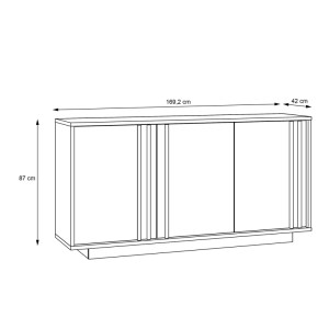 pak-318-000038-5 ΜΠΟΥΦΕΣ CHESTO PAKOWORLD ΜΕΛΑΜΙΝΗ ΣΕ ΛΕΥΚΗ ΚΑΙ OAK ΑΠΟΧΡΩΣΗ 169.2X42X87ΕΚ