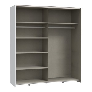 pak-318-000042-3 ΝΤΟΥΛΑΠΑ ΡΟΥΧΩΝ NOEZ I PAKOWORLD ΔΙΦΥΛΛΗ ΜΕ ΡΑΦΙΑ ΣΕ ΛΕΥΚΗ ΑΠΟΧΡΩΣΗ 170.5X61X190.5ΕΚ