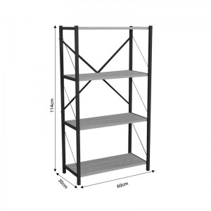 pak-321-000010-3 ΒΙΒΛΙΟΘΗΚΗ JACKREY PAKOWORLD OAK-ΜΑΥΡΟ ΜΕΛΑΜΙΝΗΣ 60X30X114ΕΚ