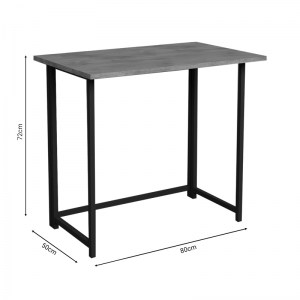 pak-321-000026-3 ΓΡΑΦΕΙΟ ΕΡΓΑΣΙΑΣ ΠΤΥΣΣΟΜΕΝΟ THOX PAKOWORLD OAK-ΜΑΥΡΟ ΜΕΛΑΜΙΝΗΣ 80X50X72ΕΚ
