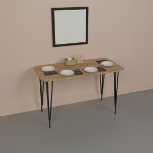 pak-321-000031-1 ΤΡΑΠΕΖΙ POLKAN PAKOWORLD OAK-ΜΑΥΡΟ ΜΕΛΑΜΙΝΗΣ 120X60X73ΕΚ