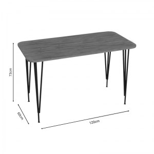 pak-321-000031-2 ΤΡΑΠΕΖΙ POLKAN PAKOWORLD OAK-ΜΑΥΡΟ ΜΕΛΑΜΙΝΗΣ 120X60X73ΕΚ