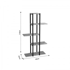 pak-321-000050-1 ΕΠΙΔΑΠΕΔΙΑ ΡΑΦΙΕΡΑ PLOKO PAKOWORLD OAK-ΜΑΥΡΟ ΜΕΛΑΜΙΝΗΣ 60X24X110ΕΚ